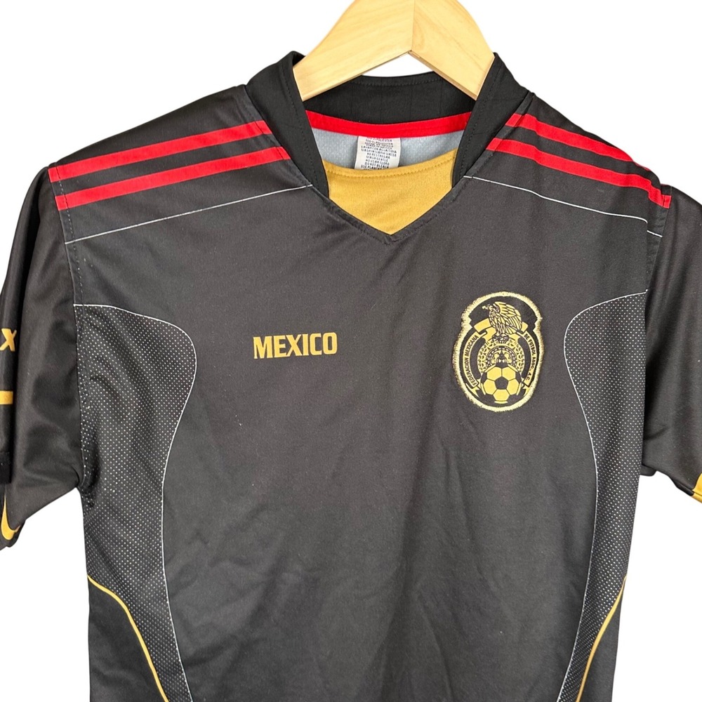 Mexico National Team Soccer Jersey Black Gold Somos Guerreros Mens Small FMF